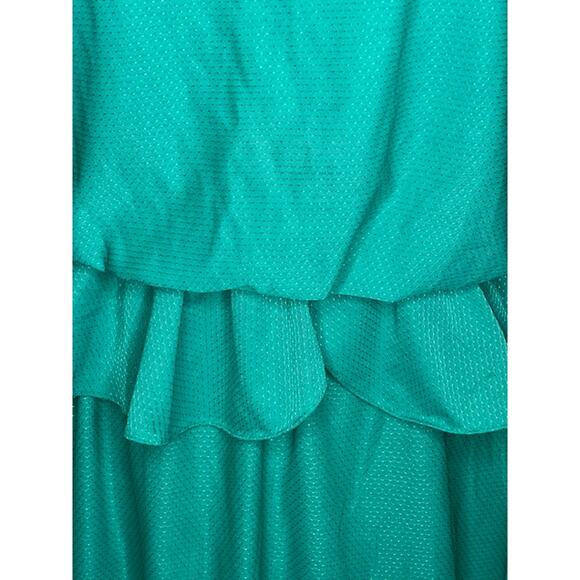 blouson dress peplum green vintage 1980s - Picture 3 of 9